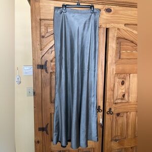 Satin Gray Flare Maxi Skirt Women’s Size 10
